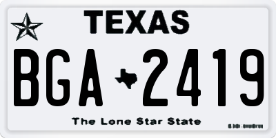 TX license plate BGA2419