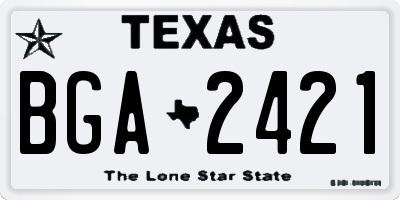 TX license plate BGA2421