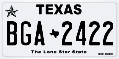 TX license plate BGA2422