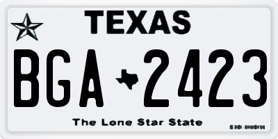 TX license plate BGA2423