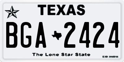 TX license plate BGA2424