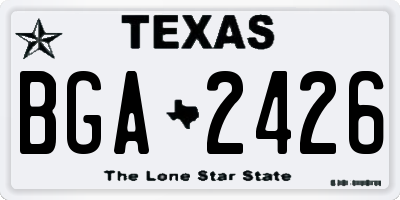 TX license plate BGA2426