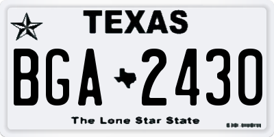TX license plate BGA2430