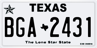 TX license plate BGA2431