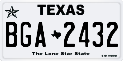 TX license plate BGA2432