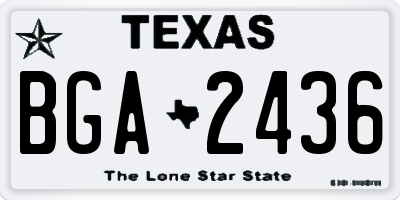 TX license plate BGA2436