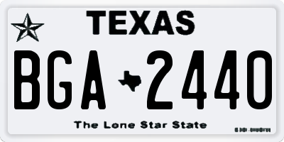 TX license plate BGA2440
