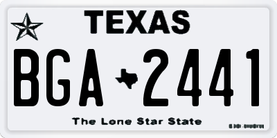 TX license plate BGA2441