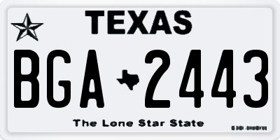 TX license plate BGA2443