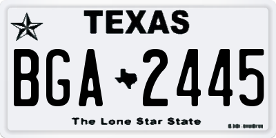 TX license plate BGA2445