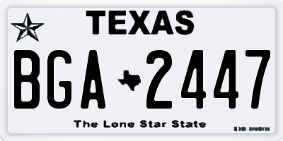 TX license plate BGA2447