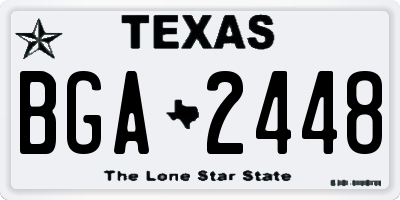 TX license plate BGA2448