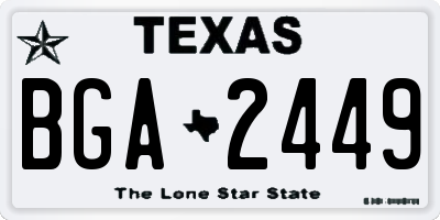 TX license plate BGA2449