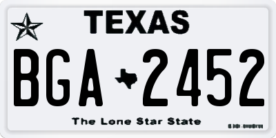 TX license plate BGA2452