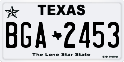 TX license plate BGA2453