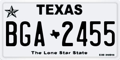 TX license plate BGA2455