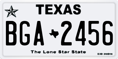 TX license plate BGA2456