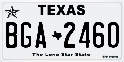 TX license plate BGA2460