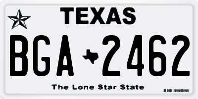 TX license plate BGA2462
