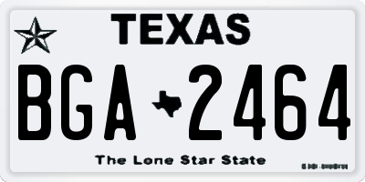 TX license plate BGA2464