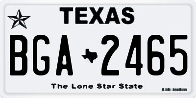 TX license plate BGA2465