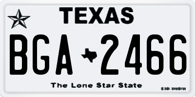 TX license plate BGA2466