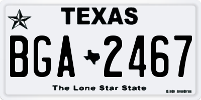 TX license plate BGA2467
