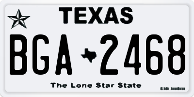 TX license plate BGA2468