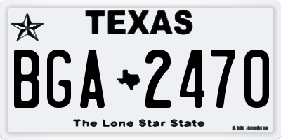 TX license plate BGA2470