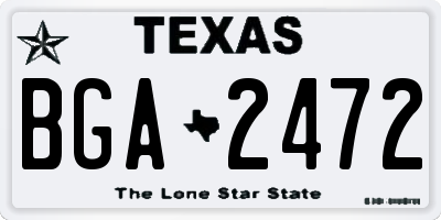 TX license plate BGA2472