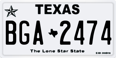 TX license plate BGA2474