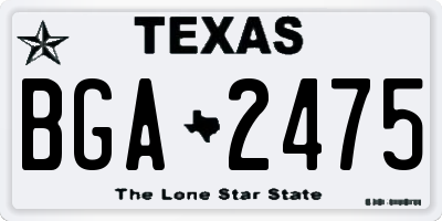 TX license plate BGA2475