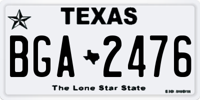 TX license plate BGA2476