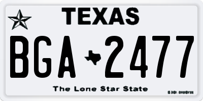 TX license plate BGA2477