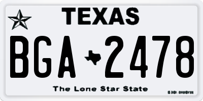TX license plate BGA2478