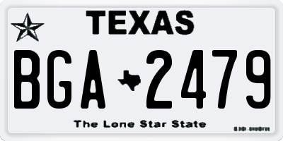 TX license plate BGA2479