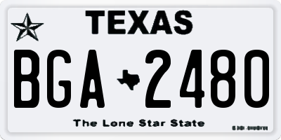 TX license plate BGA2480