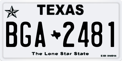 TX license plate BGA2481