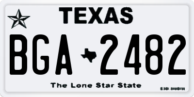 TX license plate BGA2482