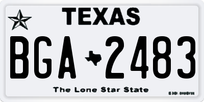 TX license plate BGA2483