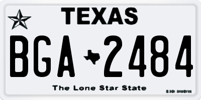 TX license plate BGA2484