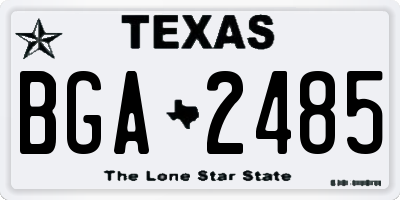 TX license plate BGA2485
