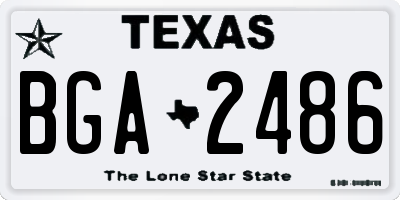 TX license plate BGA2486