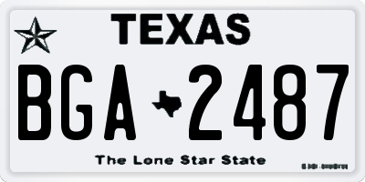 TX license plate BGA2487