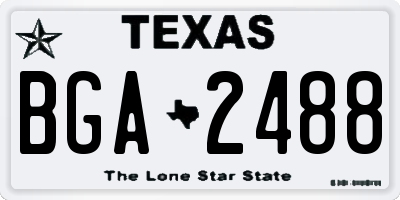 TX license plate BGA2488