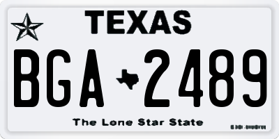 TX license plate BGA2489