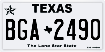 TX license plate BGA2490