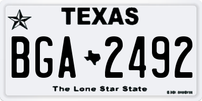TX license plate BGA2492