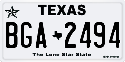 TX license plate BGA2494