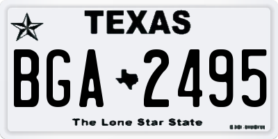 TX license plate BGA2495